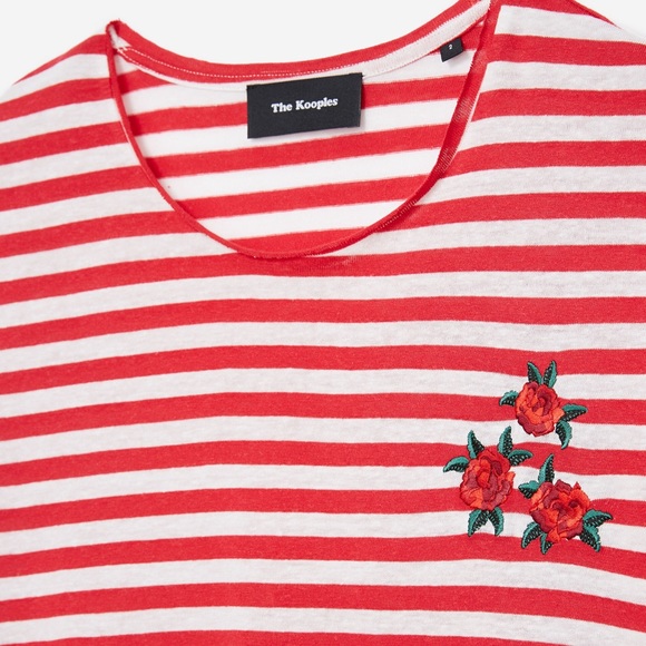 The Kooples
Rose-Embroidered Striped Cropped Top - Picture 2 of 3